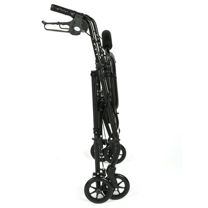 Equate Rolling Walker for Seniors, Rollator with Seat and Wheels, Black, 350 lb Capacity