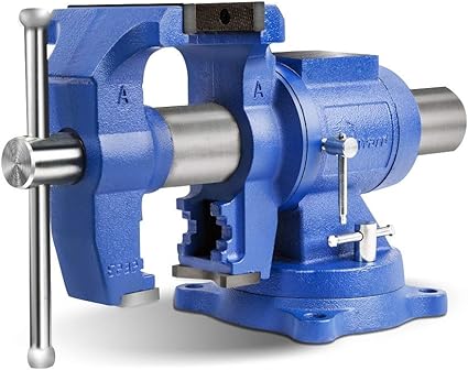 Forward DT08125A 5-Inch Heavy Duty Bench Vise 360-Degree Swivel Base and Head with Anvil (5", Ductile Iron)