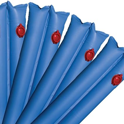 Robelle Single-Valve Double-Chamber 10-Foot Blue Winter Water Tube For Swimming Pool Covers, 6-Pack