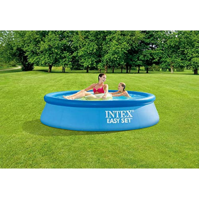 Intex 8 foot x 24 inch Easy Set Round Above Ground Swimming Pool with Filter Pump