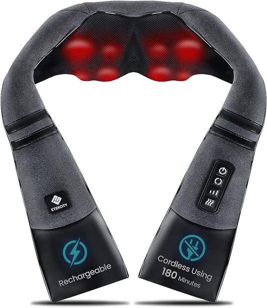 Etekcity Cordless Neck Massager for Pain Relief Deep Tissue with Heat