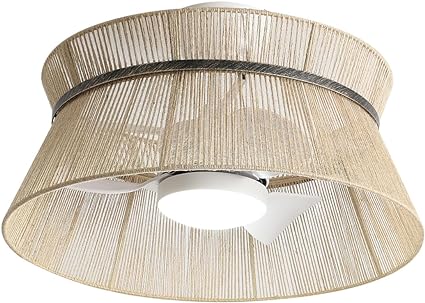 Eamonex 18W LED 24 Inches Dimmable Linen Boho Smart Caged Fandelier and Remote