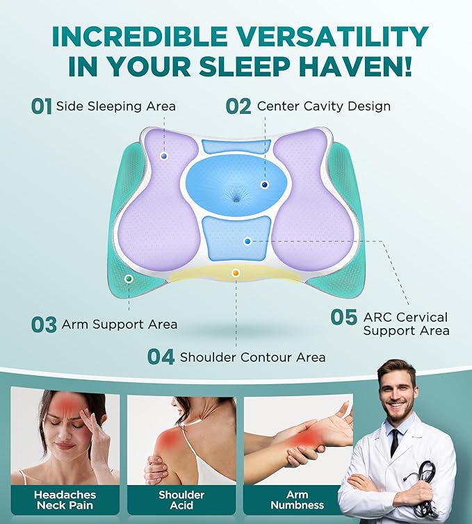 Beauty Sleeping Cooling Pillow for Side Back Stomach Sleeper