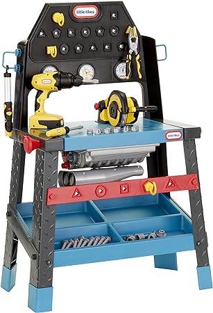 Little Tikes 2-in-1 Buildin' to Learn Motor/Wood Shop Auto and Wood Workshop with 50+ Realistic Accessories