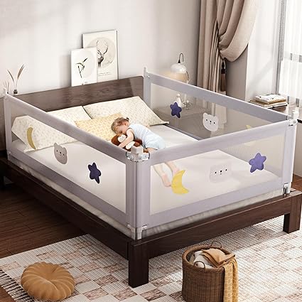 Baby Bed Guard Rail with Double Child Lock