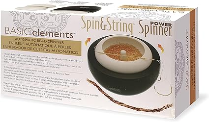 The Beadsmith Spin &amp; String Power Spinner– Plastic Spinning Wheel with 3 Cups
