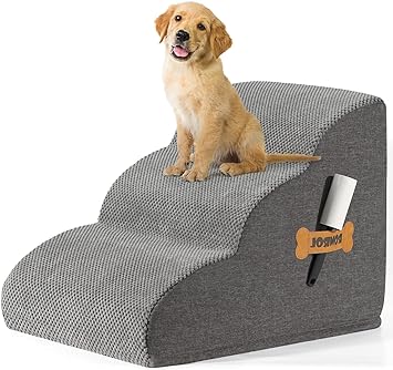 Romrol Dog Stairs Ramp for Beds Couches,Extra Wide Pet Step