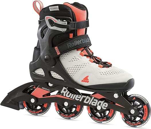 Rollerblade Macroblade 80 Women's Adult Fitness Inline Skate, Grey and Coral, Performance Inline Skates