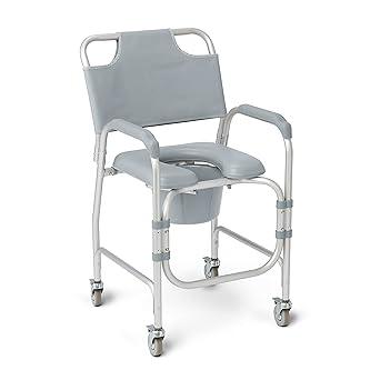 Medline Aluminum Padded Shower Chair Commode - Goods Galore Overstock LLC