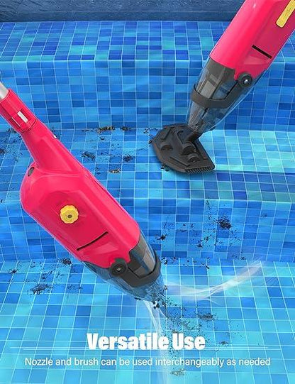 Rechargeable Pool Cleaner with Running Time up to 60-Minutes Ideal for Above Ground Pools, Spas and Hot Tub for Sand and Debris, Carmine - Goods Galore Overstock LLC