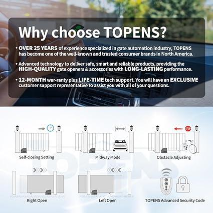 TOPENS Automatic Sliding Gate Opener - Goods Galore Overstock