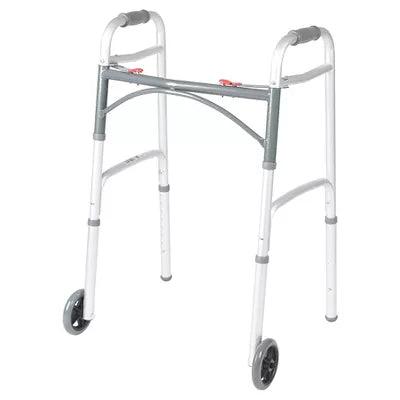 Drive Medical PreserveTech Deluxe Two Button Folding Walker with 5" Wheels - Goods Galore Overstock LLC
